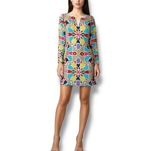 Mara Hoffman Size M Long Sleeve Sheath Dress Kaleidoscope Print‎ Colorful Mini